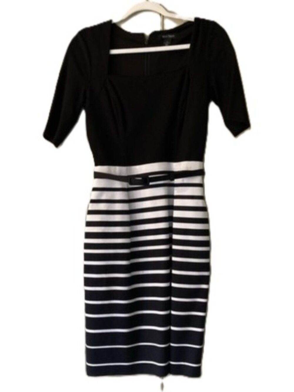 EUC WHBM Belted Dress | Size 4 | Black & White